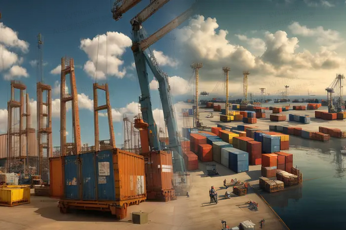 港口集裝箱吊運 港口集裝箱吊運